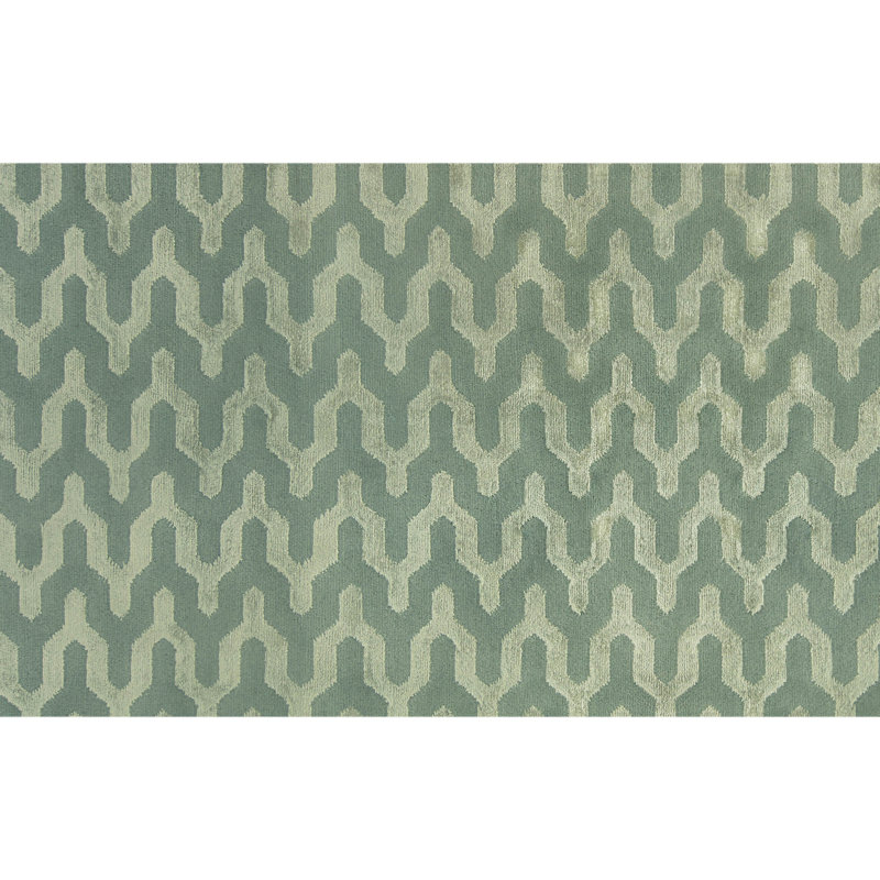 Hand Knotted Area Rug in Sea Glass, Rectangle 6' x 9'