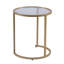 Ensemble de deux tables gigognes rondes en acier et verre doré de 23 po