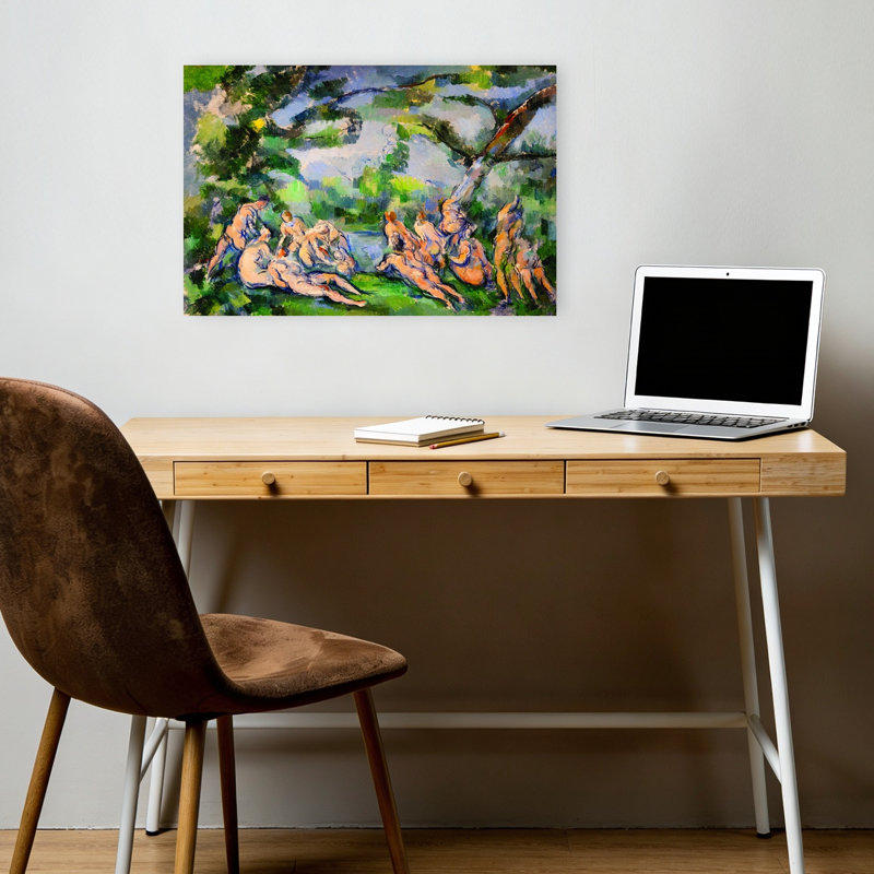 Bathers 1 Classic Traditional Abstract Nature Spring Wall Art Print by Paul Cezanne - Wrapped Canvas Print