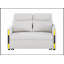 Causeuse-lit en velours beige de 55,5 po Perse