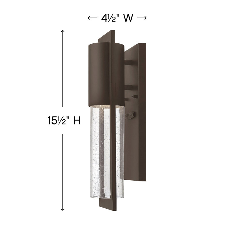 Dwell LED Outdoor Sconce, Buckeye Bronze, Incandescent, 15.5" H x 4.5" W x 4.75" D