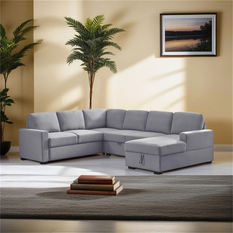 115.5'' Sofa, Light Gray Linen