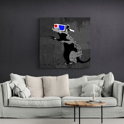 «3D Rat» par Stephen Chambers, impression sur toile tendue