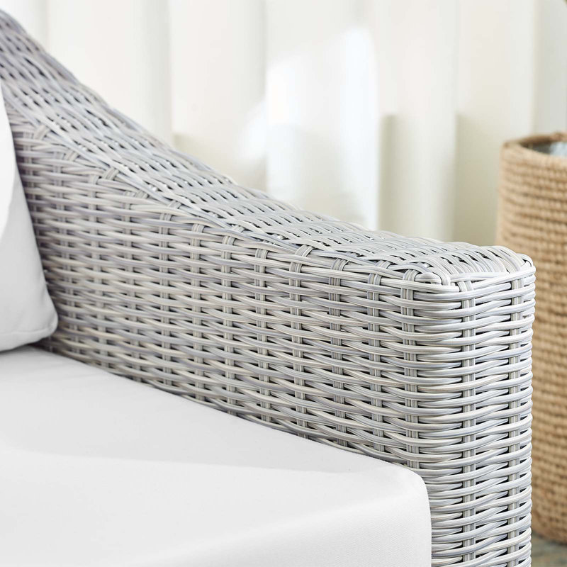 Fauteuil d'extérieur en rotin pour terrasse Conway, Sunbrella® blanc