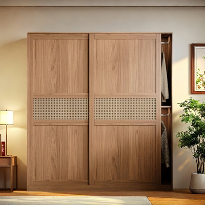 Armoire rétro en rotin tissé classique