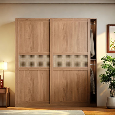 Rattan Woven Classic Retro Wardrobe