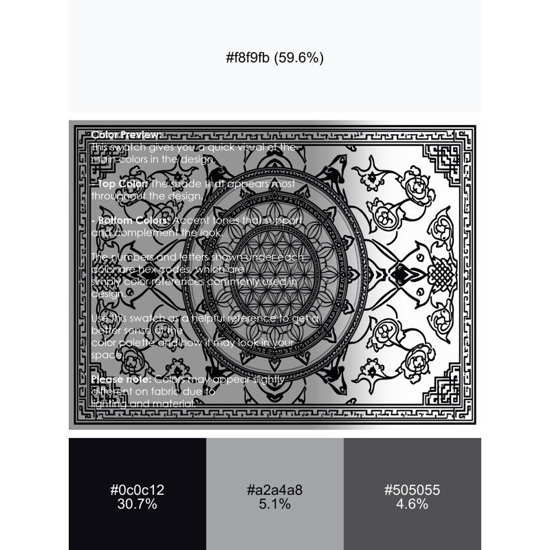 Machine Washable Roslindale Classic Oriental Rug in Blue – Black Binding, 4x6