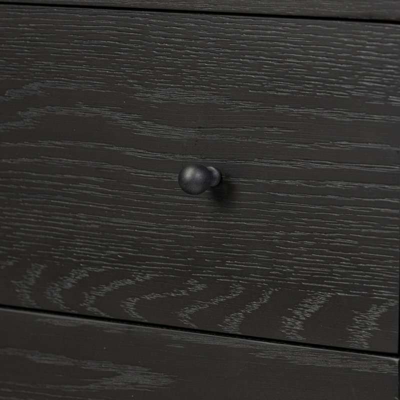 Roark 2 - Drawer Solid Wood Nightstand, Ebony Oak