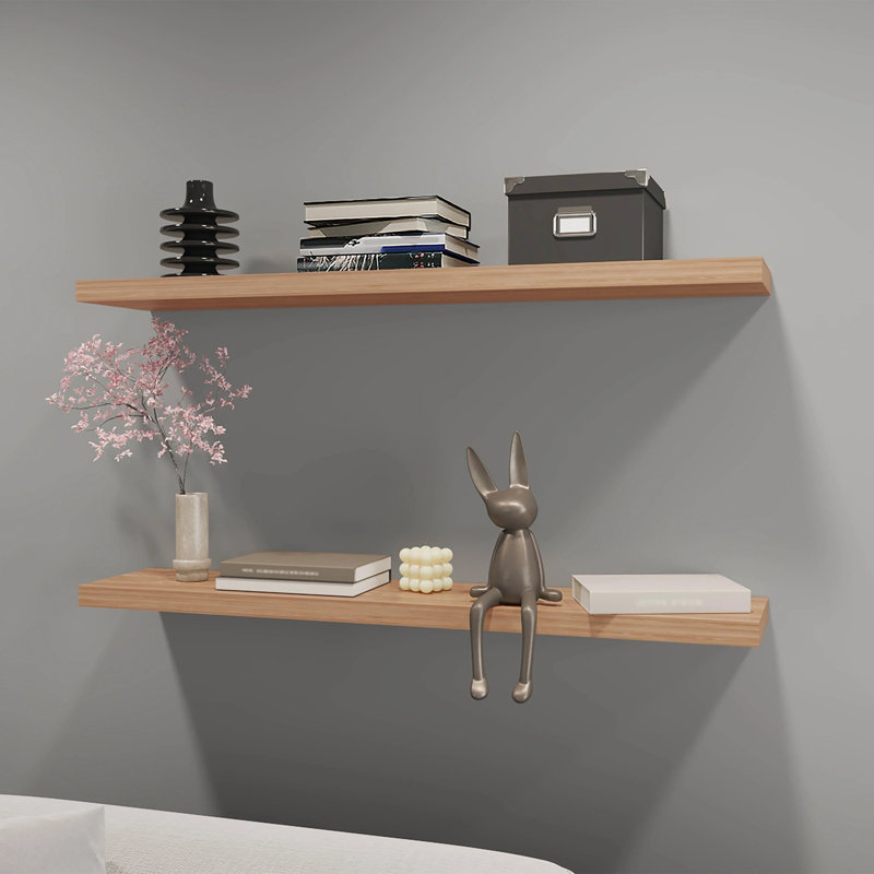 Tablette flottante en acajou, ensemble de 2, 1.50'' H x 31.50'' W x 9.80'' D, Cognac