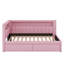 Lit plateforme tapissier simple avec ports USB et ceinture à DEL, avec 2 tiroirs-114344353
