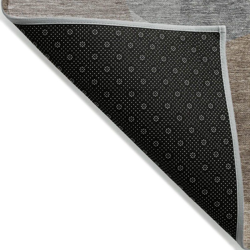 Machine Washable Indoor/Outdoor Xhevrie Mocha Rug, Round 8'