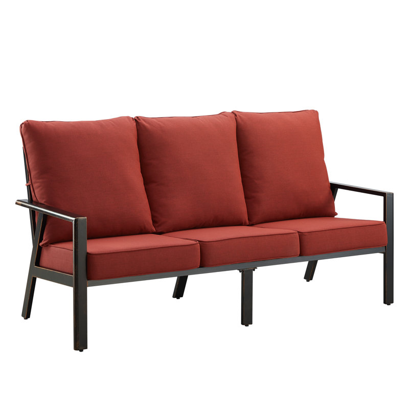 Outdoor 3 - Seat Patio Sofa, Red