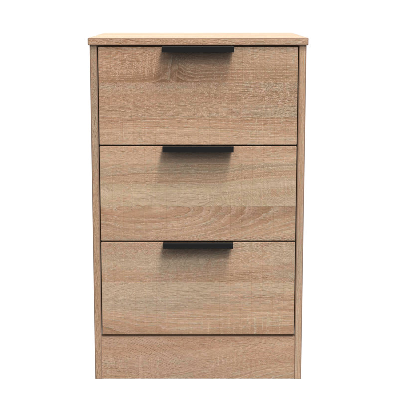 Atsumi 45cm W Manufactured Wood Bedside Table, Bardolino Oak
