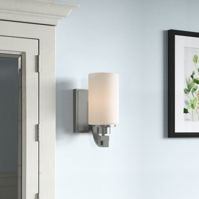 Radita Steel Armed Sconce, Satin Nickel