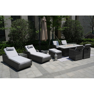 Aerolyn 10 - Person Patio Conversation Set with Cushions