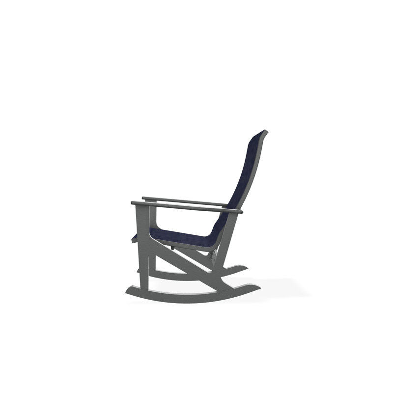 Wexler Polymer Outdoor Lounge Chair, Graphite, Collect Indigo