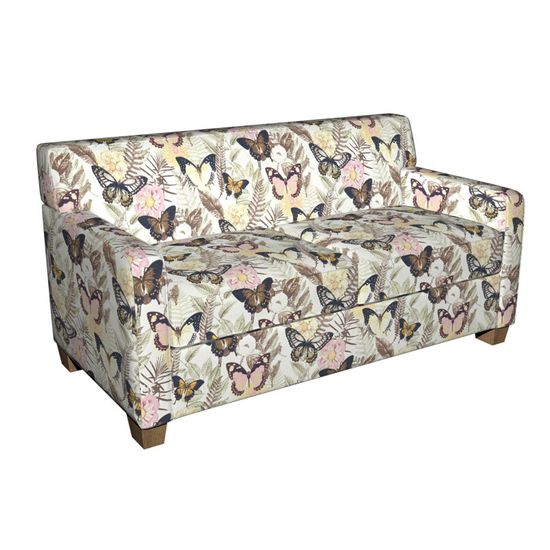 Tissu d’impression papillons, Vert / Brun