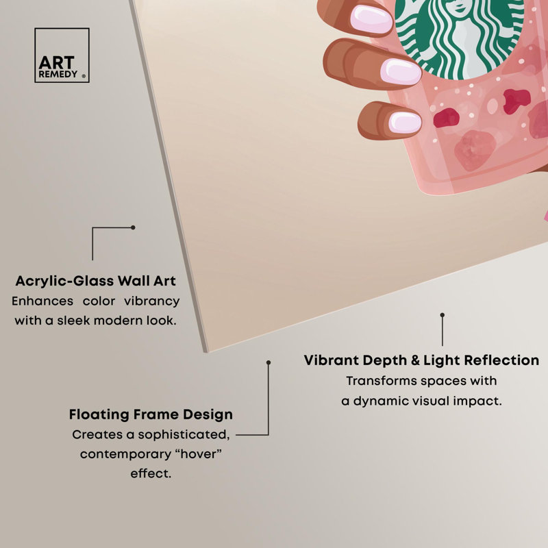 Impression d'art acrylique rose Sip par Art Remedy, H 20 po x l 20 po