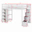 Lit mezzanine avec tablettes, tiroirs et escaliers-1568603547