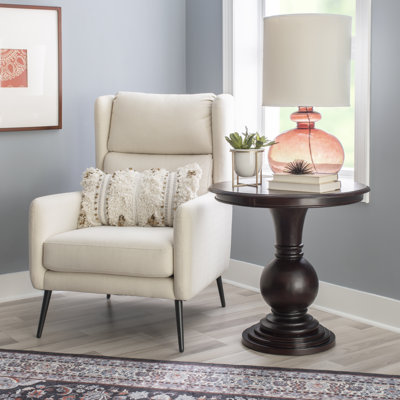 Kight 26" W Round Pedestal End Table