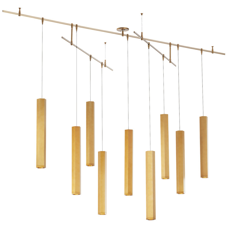 Blok Small Chandelier, 37.8" H x 96" W x 96" D