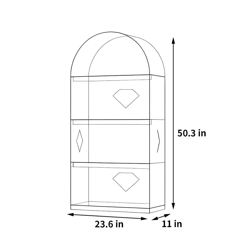 Bibliothèque créative et pratique, (4 tablettes) H 50,3 po x l 23,6 po x P 11 po, Clair