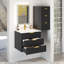 Armoire murale flottante de 12 pouces avec tiroirs pour le rangement de la salle de bain ou du salon | Idée de cadeau-694237937