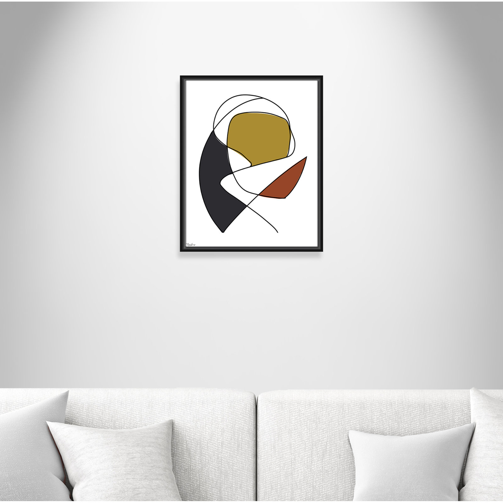 Paige "Abstract Tribeca 3" Print, Black, 21.5" H x 17.5" W x 2" D