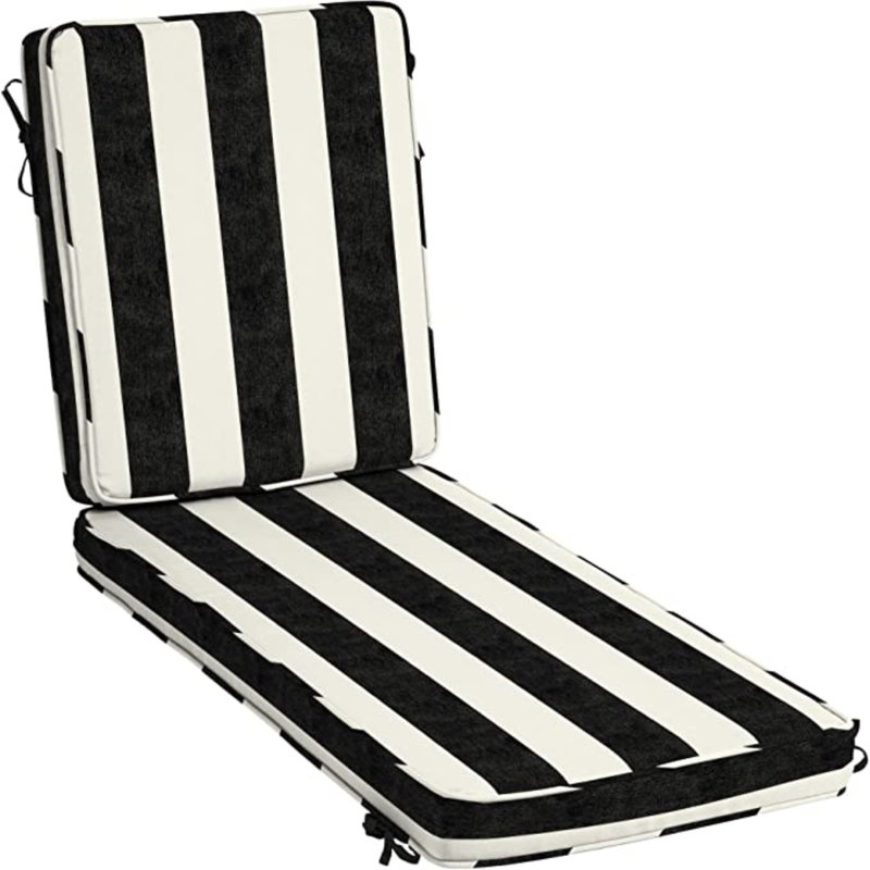 Outdoor 4'' Seat / Back Cushion, Black/White