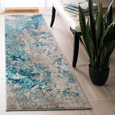 Etta Abstract Light Blue/Green Area Rug