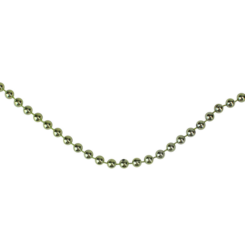 Guirlande de Noël perlée artificielle, Vert citron, L 15 pi