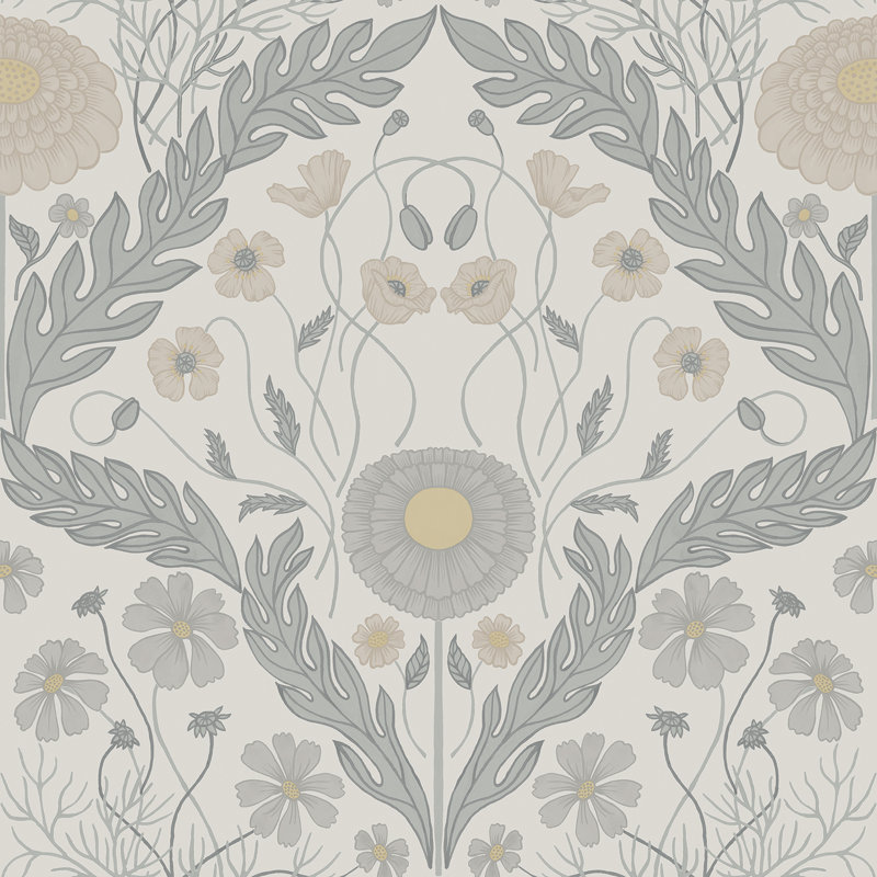 Asbury 10.05m x 53cm Matte Wallpaper Roll, Grey