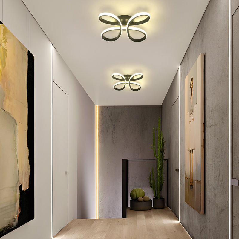 Camelia 4-Light Black LED Flush Mount, 4500K