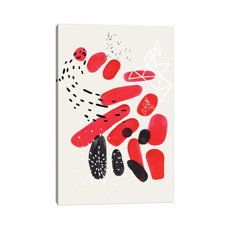 Red Wild Pebbles by EnShape - Wrapped Canvas Print, 20.32 cm H x 30.48 cm W