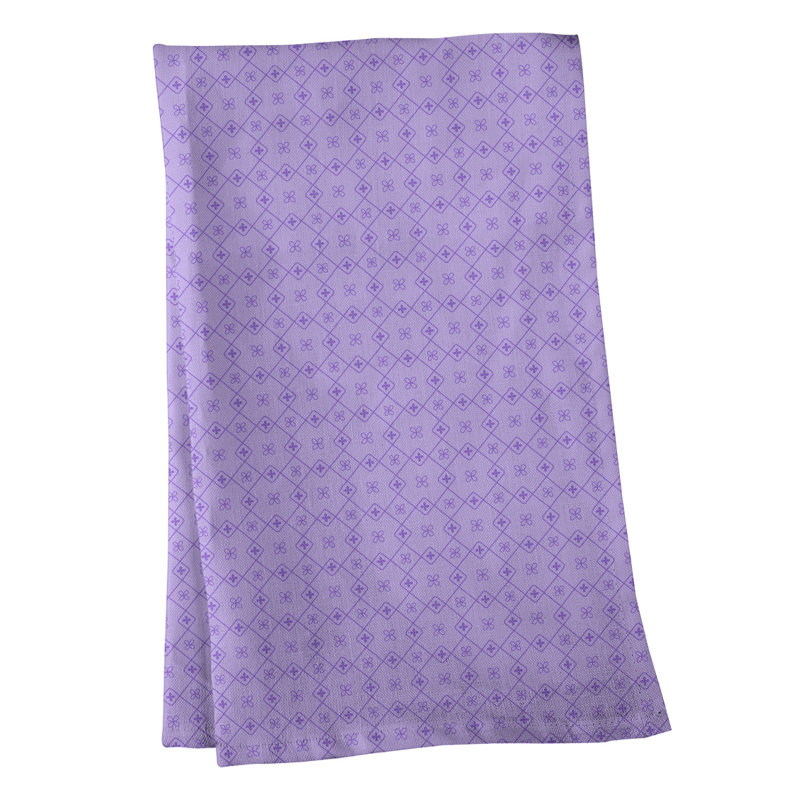 Serviette de thé à motif napperon monochrome, Polyester sergé, Mauve