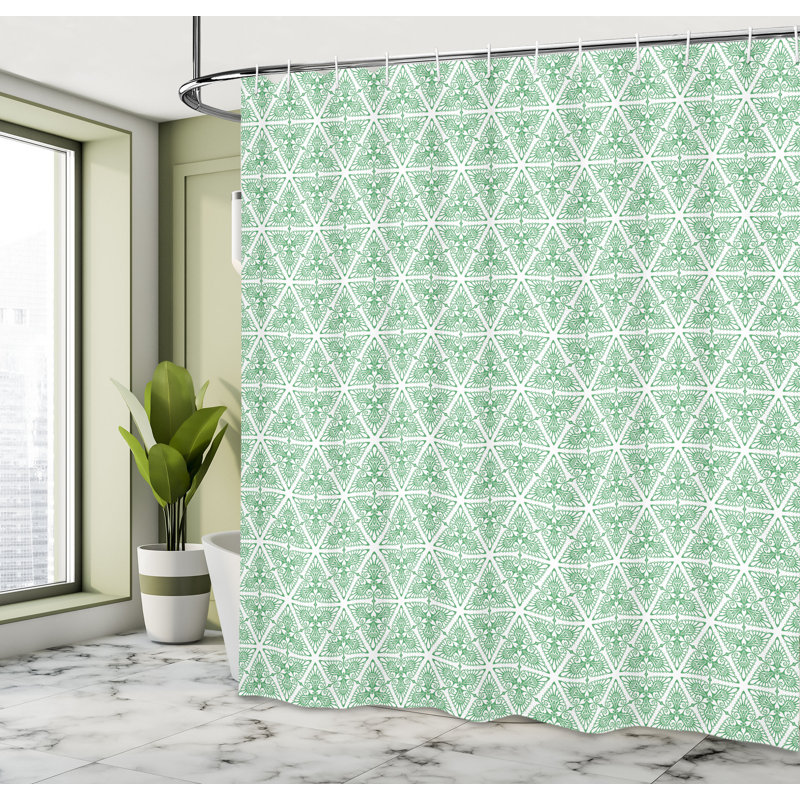 Shower Curtain Set + Hooks, 69"H x 84"W, Laurel Green