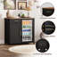 Grande armoire à café avec espace pour réfrigérateur (réfrigérateur non inclus), armoires à boissons alcoolisées avec tiroir et rangement, buffet pour la maison, design moderne cannelé, L 39,3 po