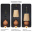 Lampe de table en rotin H 10,6 po avec base en faux bois pour chambre à coucher et salon, douille E26-613501043