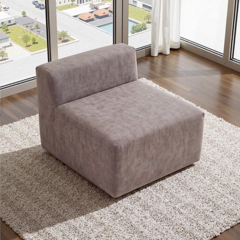 Fauteuil d'appoint / repose-pieds Velvet Cube, Brun