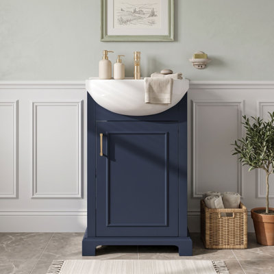 Meuble-lavabo de salle de bain avec lavabo en céramique