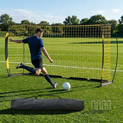 12x6FT Portable Soccer Goal with Metal Frame, Foldable Quick-Setup Net & Carry Bag for Indoor Outdoor Practice