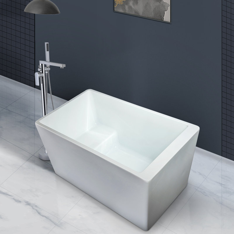 47'' x 27.5'' Freestanding Soaking Acrylic Bathtub