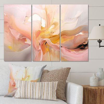 Sentiments tendres dans l'aquarelle rose rétro III, 3 pièces