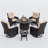 4 Person Outdoor Rocking Swivel Chair Set With Removable Cushions ,Coffee Table And Round Outdoor Fire Pit Table 40,000 BTU-111924456