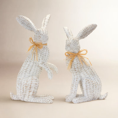 2-Piece Rabbit Sculpture