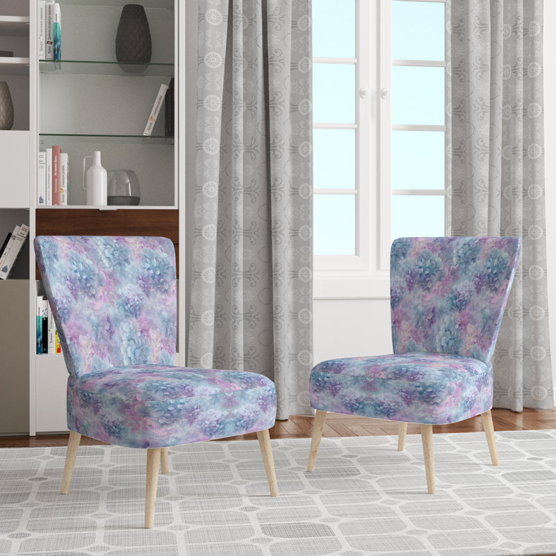 Chaise rembourrée Floral, Chaise d'appoint sans accoudoirs