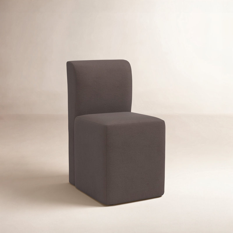 Mendy Upholstered Dining Chair with Casters, Classic Chocolate Velvet