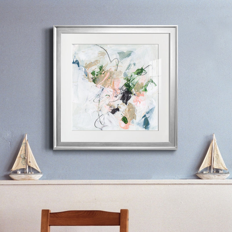 Toile encadrée «Approche du printemps IV» - prête à être accrochée, H 22,5 po x l 22,5 po x P 1,5 po, Blanc