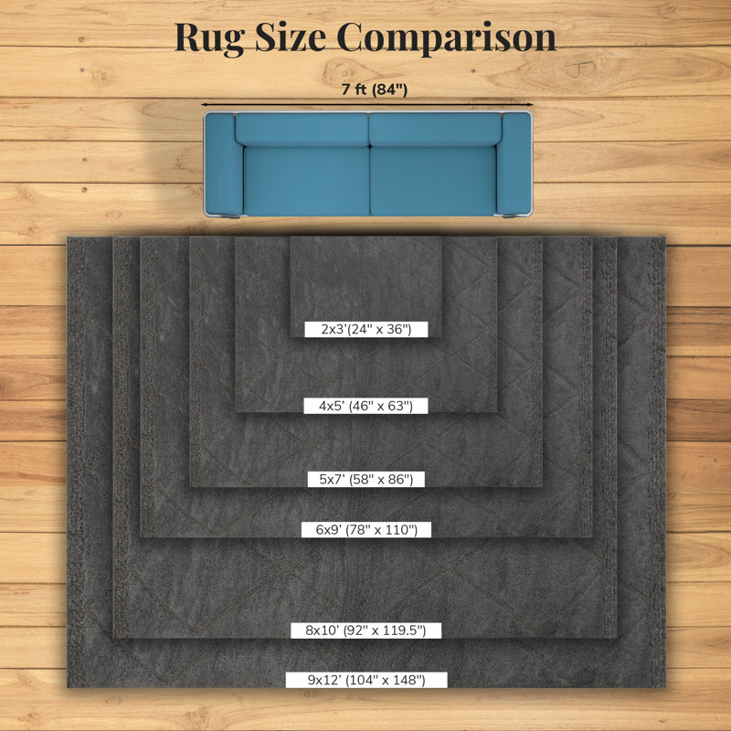 Moroccan Diamond Area Rug, Charcoal, 8x10