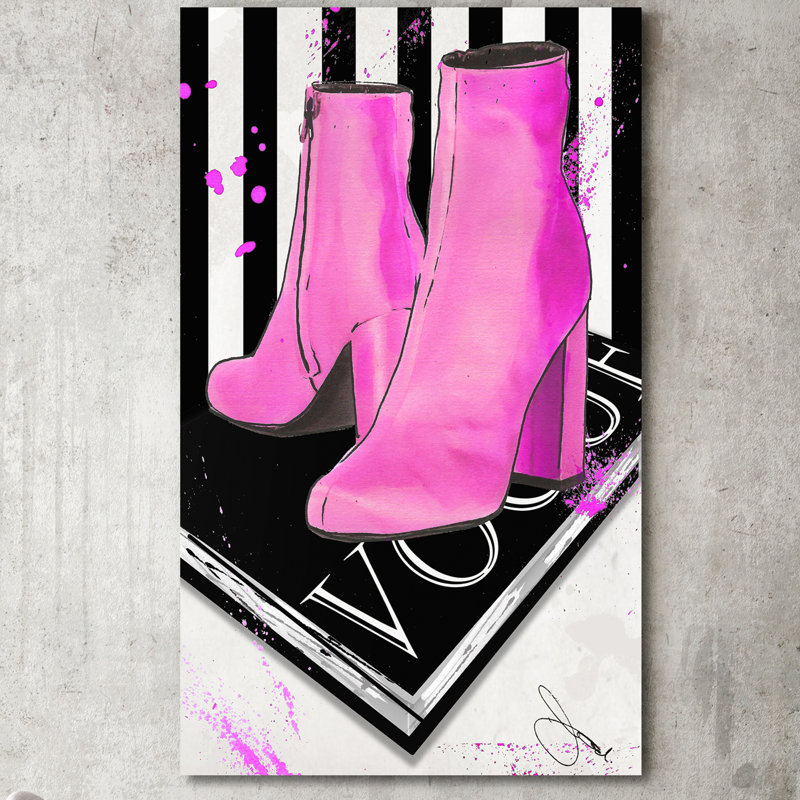 «Ces bottes par Coco 2», reproduction sur toile, Toile tendue, H 48 po x l 28 po x P 1,5 po